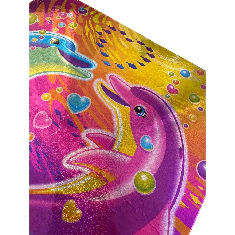 Y2K Lisa Frank Dancing Dolphin‎ 3 Ring Binder Office School Supplies Preppy